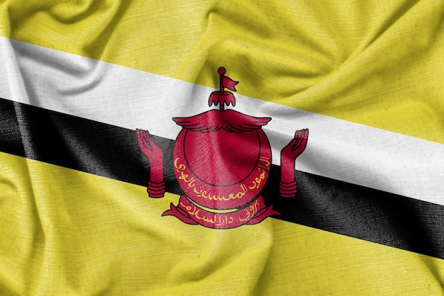 Brunei land vlag achtergrond realistische zijden stof