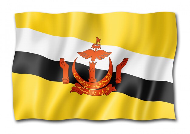 Bruneian flag isolated on white