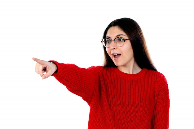 Brunette girl with glasses