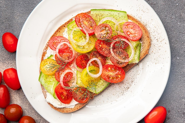 bruschetta tomato vegetable delicious snack healthy meal food snack diet on the table copy space