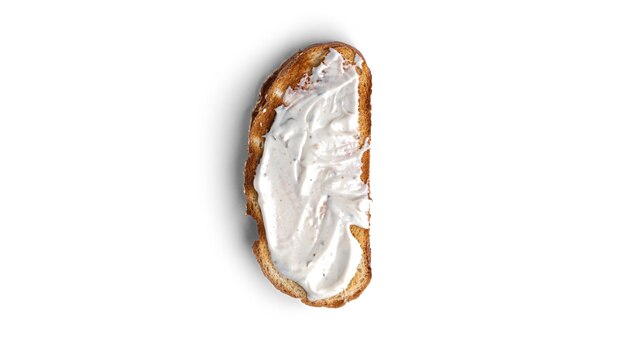 Bruschetta with cottage cheese on a white background. High quality photo