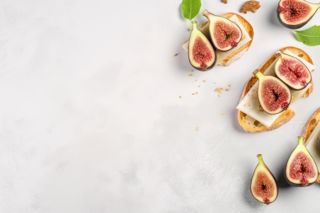 Bruschettas figs Bread honey small Generate ai