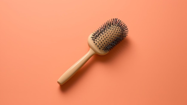 A brush on a coral background