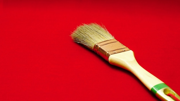 Brush on the red background