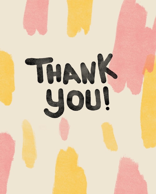 brush stroke pattern thank you card