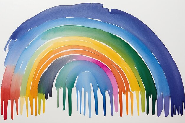 Brush strokes in a shape of a rainbow