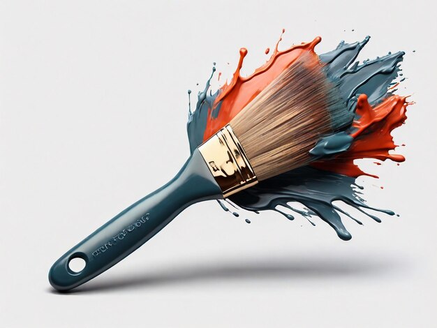 a brush with the name  4  is in the paint