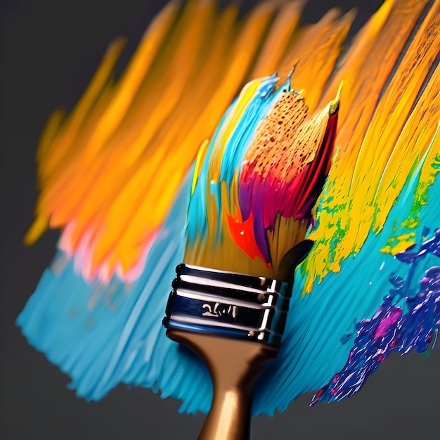 brush with paint splashes