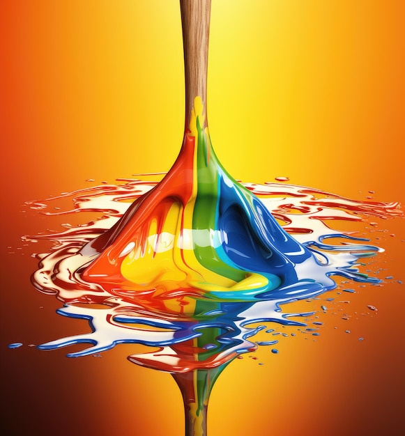 A brush with rainbow paint rainbow paint paint brush