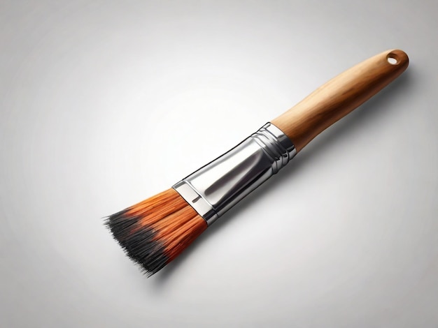 a brush with a silver handle and a black handle