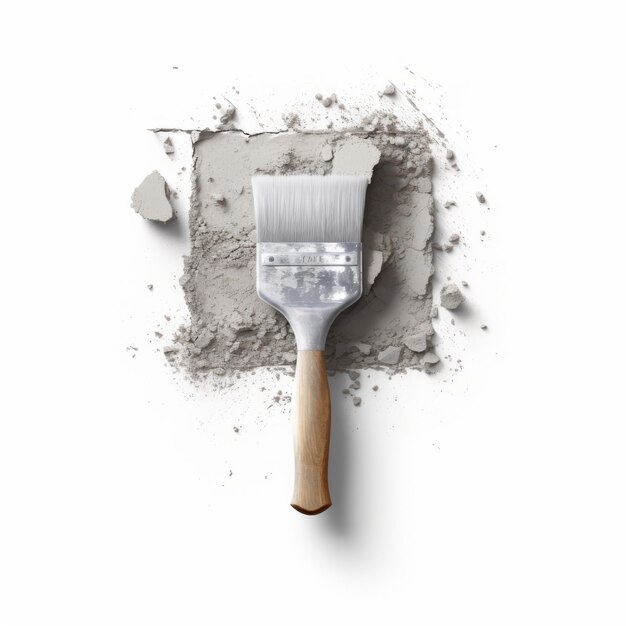 Photo a brush with wooden handle on pile of dirt