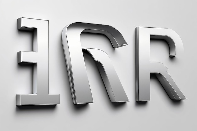 Brushed Metal Channel Letters Mockup with blank white empty space for placing your design