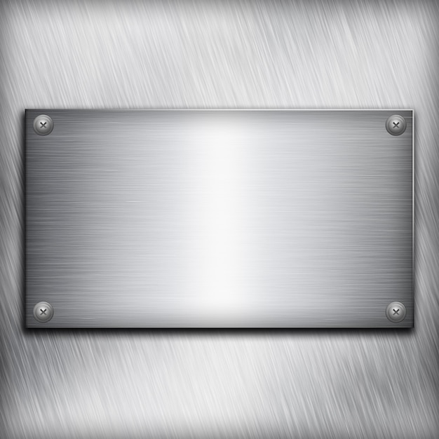 Photo brushed steel plate over aluminium metall background for your design