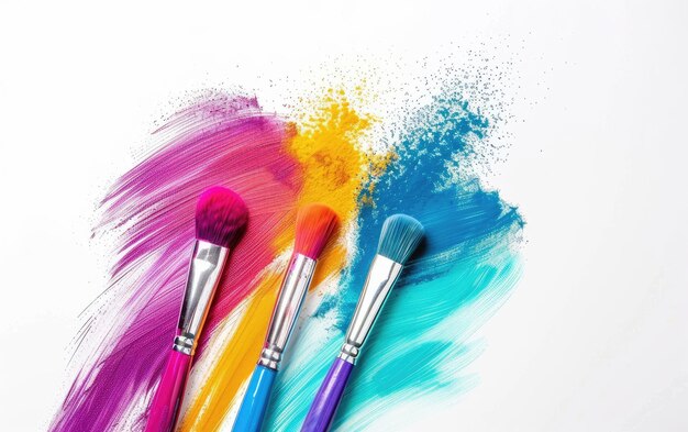 Brushes of Joy Colorful Holi Paint Brushes Icon Generative AI