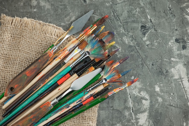 Brushes and paints for painting