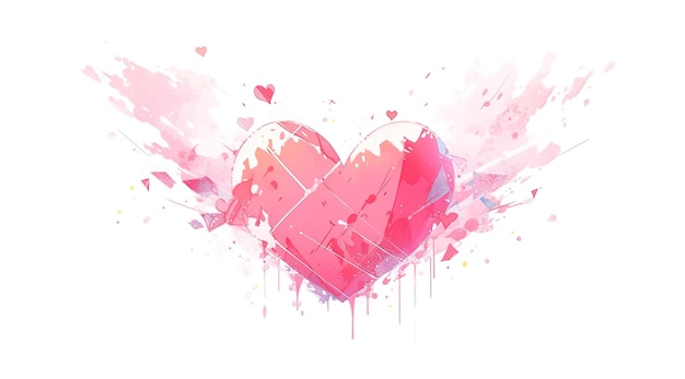 Brushes in pink colors pink heart love holiday love background