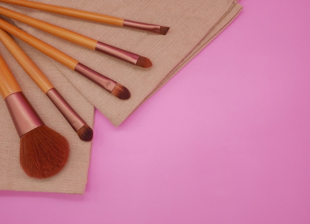 Photo brushes on pink