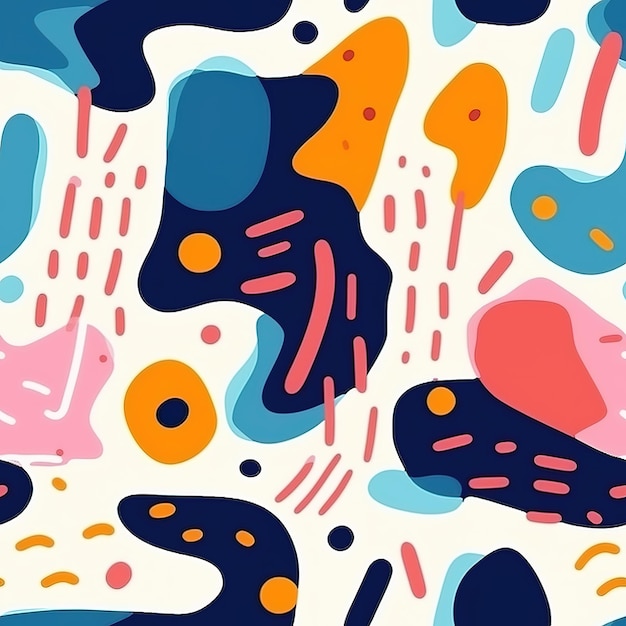 Brushstroke Shapes seamless pattern