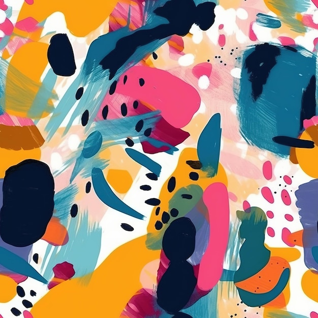 Brushstroke shapes seamless pattern