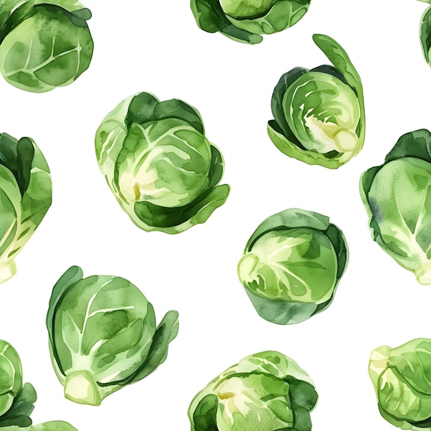 Foto brussel sprouts schoonheid waterverf naadloos patroon achtergrond