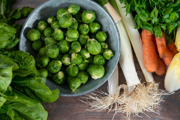 Brussel sprouts and seasonal vegetables