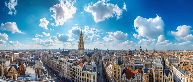 Photo brussels city beautiful panorama view