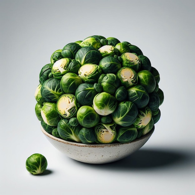 Photo brussels sprout whte background