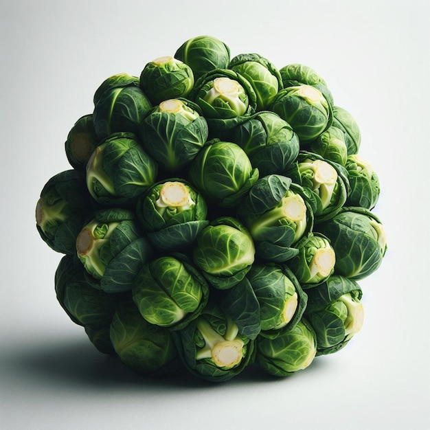 Photo brussels sprout whte background