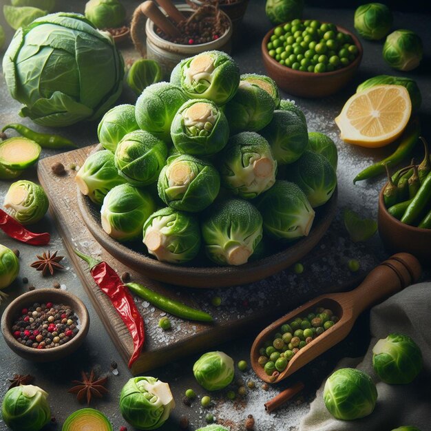 Brussels sprout whte background