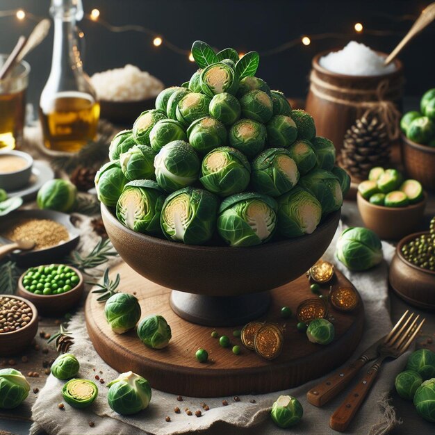 Photo brussels sprout whte background