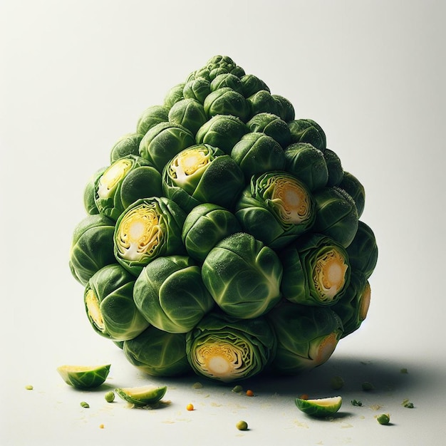 Photo brussels sprout whte background