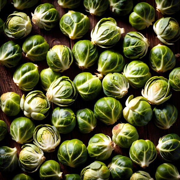 Photo brussels sprouts fresh raw organic vegetable