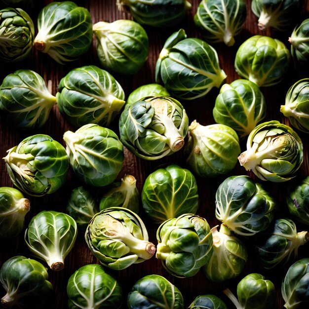 Photo brussels sprouts fresh raw organic vegetable