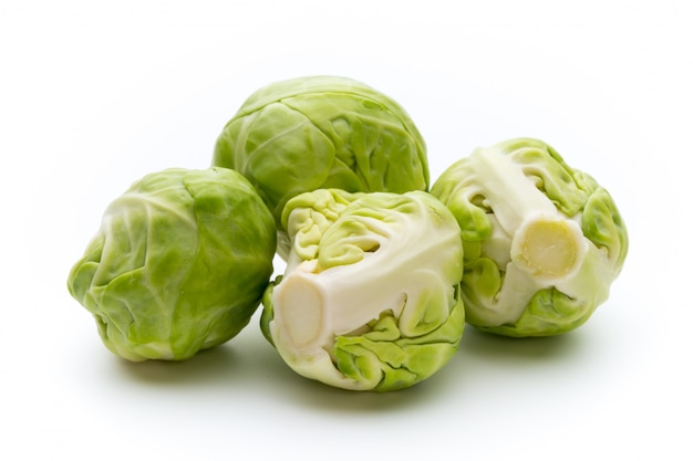 Brussels sprouts isolated on the white background