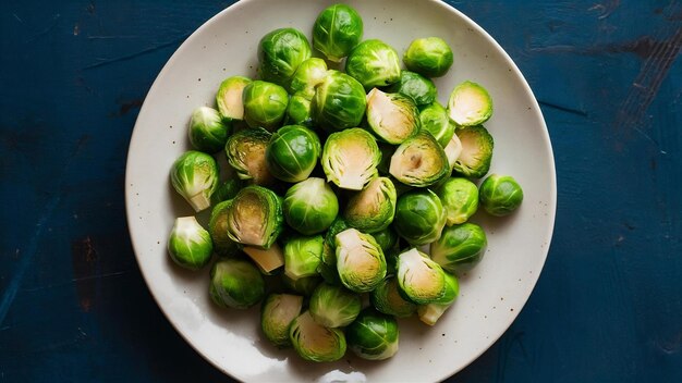 Photo brussels sprouts in the plate