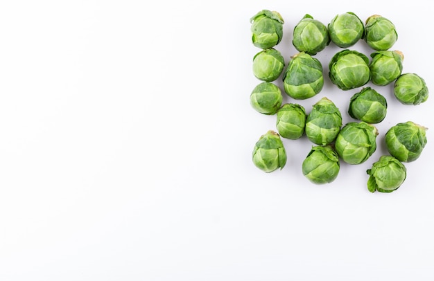 Brussels sprouts on white