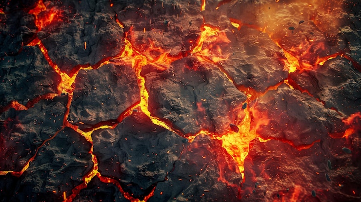 Photo brutal background with magma