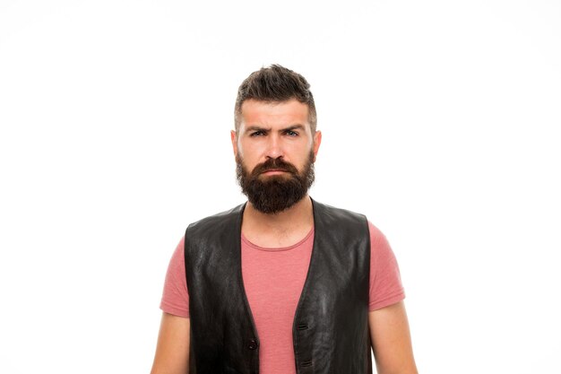 Brutal caucasian hipster with moustache Mature hipster with beard Male barber care Serious man hipster Bearded man Hair beard care Facial care Young and brutal Man maintaining fashion blog