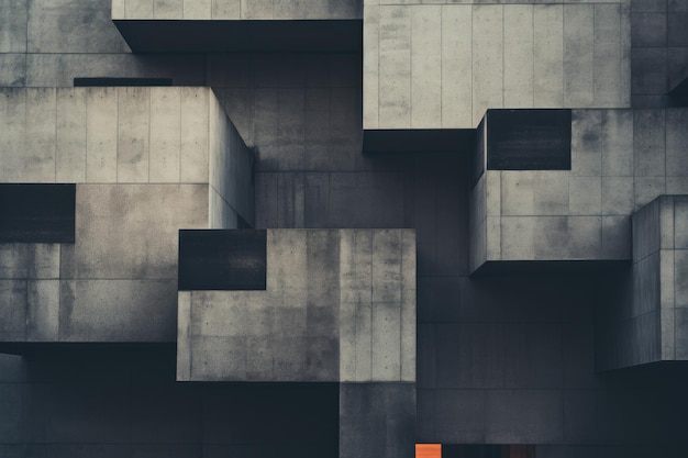 Brutalism abstract background from geometric shapes in gray colors