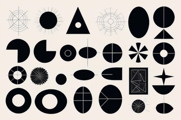 Photo brutalist abstract shapes minimalist geometric elements abstract bauhaus forms