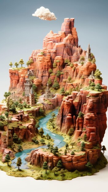 Bryce Canyon National Park Utah USA with 3d craft and isolated background