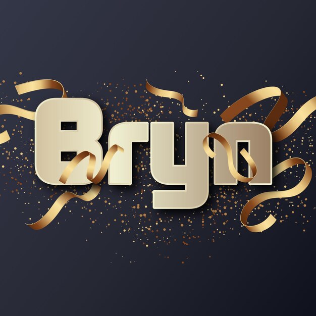 Photo bryn text effect gold jpg attractive background card photo confetti
