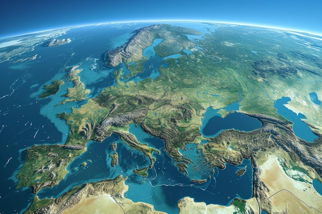 BSatellite image of Europe