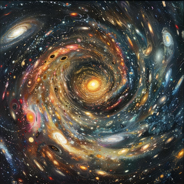 BSpiral Galaxy And Stars In Space