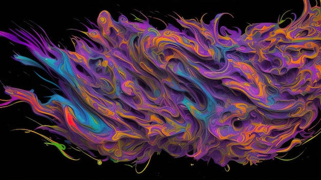 Bstract 3D vloeibare holografische golvende lijnen Trendy levendige vloeiende kleuren