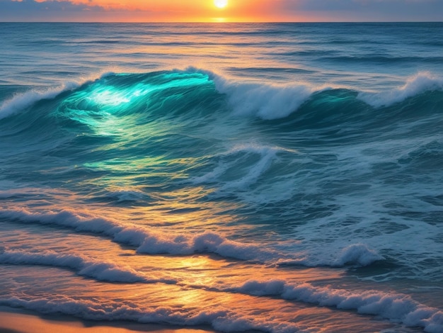 抽象的な水海洋波ブルー アクア ティール テクスチャ