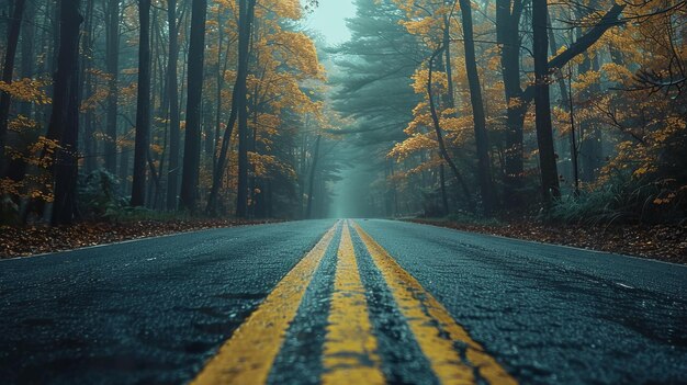 BThe road through the misty forest