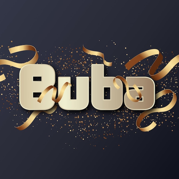 Buba Text effect Gold JPG attractive background card photo confetti
