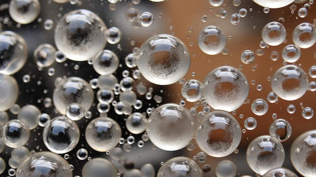 Bubbels in water op een oppervlak