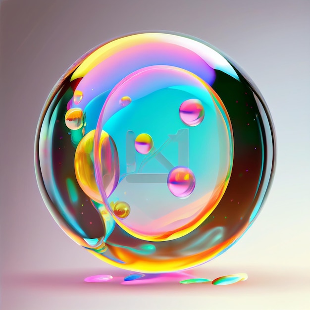 Bubble Abstract 3D Render van kleurrijke bubbels